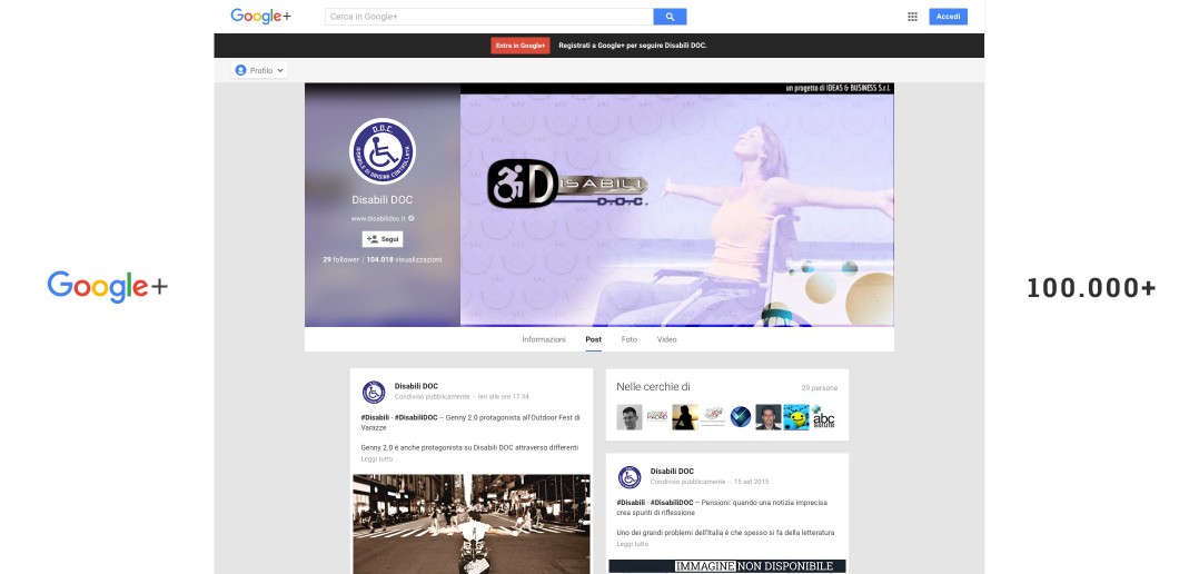 Disabili DOC – Google+, pagina Disabili DOC, è record!