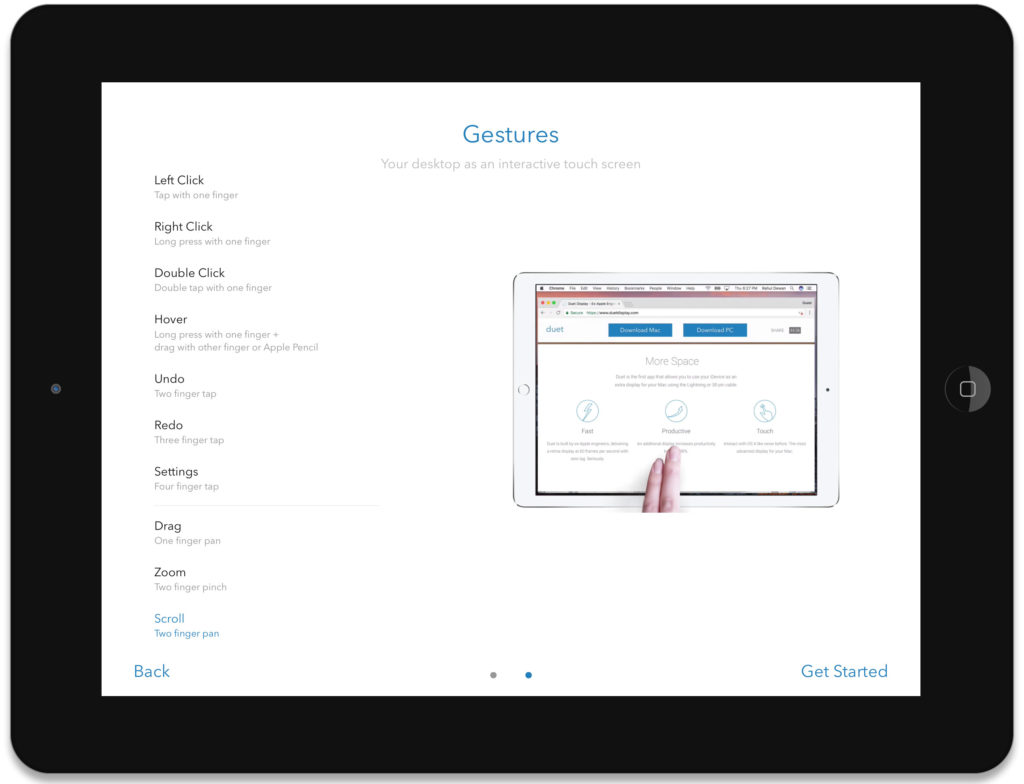 Disabili DOC – L'immagine mostra una schermata di tutorial relativi alle gestures che potrete sfruttare su iPad, altro tablet o smartphone