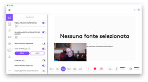 Disabili DOC – “Speciale Logitech StreamCam” – La schermata “Logi Capture” mostra come sia possibile gestire i flussi video per avere già un montaggio a doppia inquadratura partendo dalla semplice registrazione “live”