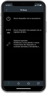 Disabili DOC – “Speciale Logitech Harmony Elite” – Su iPhone la App Harmony, in attività la schermata delle avvertenze