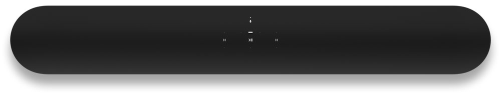 Disabili DOC – “Speciale Sonos Beam” – La soundbar Beam vista nella sua parte superiore che ospita tutti i comandi manuali