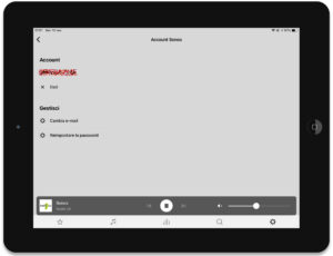 Disabili DOC – “Speciale Sonos Beam” – App Sonos, schermata Account Sonos