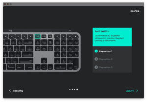 Disabili DOC – “Speciale Logitech MX Keys” – App Logi Options – 4ª schermata del tour: tasti “Easy Switch”