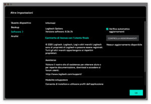Disabili DOC – “Speciale Logitech MX Keys” – App Logi Options – L'immagine mostra la schermata di Logi Options dedicata al software