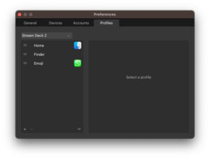 Disabili DOC – App Stream Deck, pannello “Profili”