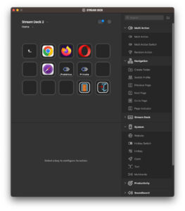 Disabili DOC – App Stream Deck, schermata della sotto Cartella “Browser” con accesso dalla “Home”