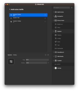 Disabili DOC – App Stream Deck, schermata “Multi Action: Netflix”. 1ª Azione